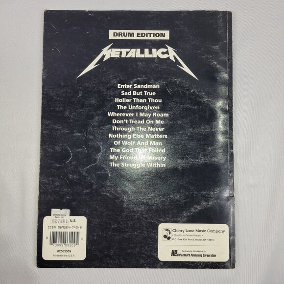 Metallica Black Album Drum Edition Vocal Lyrics Music Song Book - Picture 2 of 2